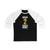 Addison 2 Minnesota Hockey Gold Vertical Design Unisex Tri-Blend 3/4 Sleeve Raglan Baseball Shirt