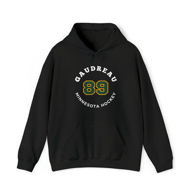 Gaudreau 89 Minnesota Hockey Number Arch Design Unisex Hooded Sweatshirt