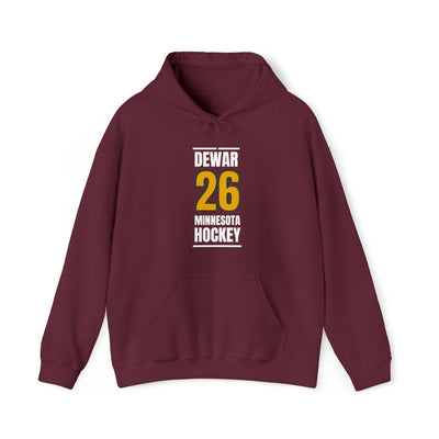 Dewar 26 Minnesota Hockey Gold Vertical Design Unisex Hooded Sweatshirt