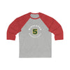 Middleton 5 Minnesota Hockey Number Arch Design Unisex Tri-Blend 3/4 Sleeve Raglan Baseball Shirt