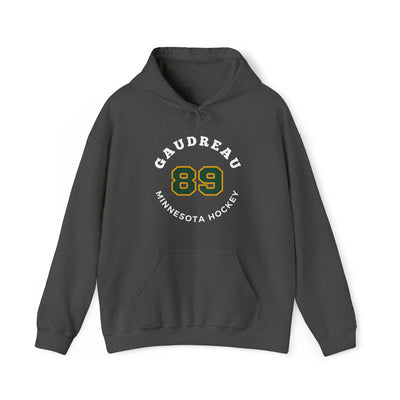 Gaudreau 89 Minnesota Hockey Number Arch Design Unisex Hooded Sweatshirt