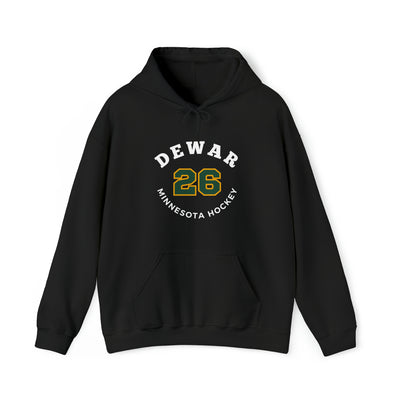 Dewar 26 Minnesota Hockey Number Arch Design Unisex Hooded Sweatshirt