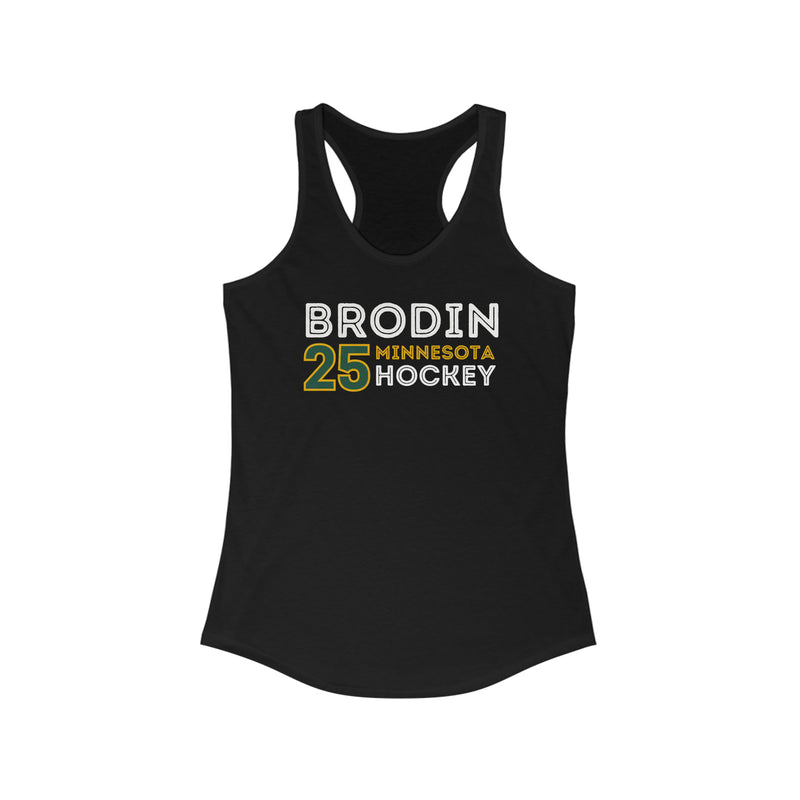 Brodin 25 Minnesota Hockey Grafitti Wall Design Women's Ideal Racerback Tank Top