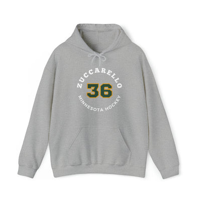 Zuccarello 36 Minnesota Hockey Number Arch Design Unisex Hooded Sweatshirt