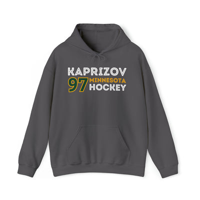 Kaprizov 97 Minnesota Hockey Grafitti Wall Design Unisex Hooded Sweatshirt