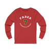 Faber 7 Minnesota Hockey Number Arch Design Unisex Jersey Long Sleeve Shirt