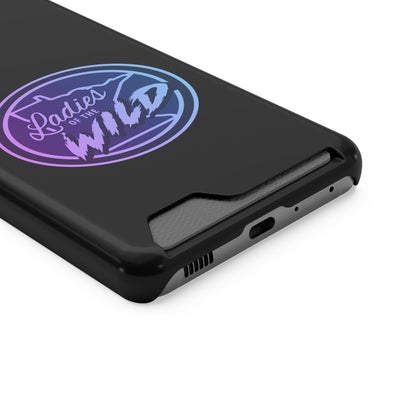 Ladies Of The Wild Gradient Colors Phone Case With Card Holder, Black