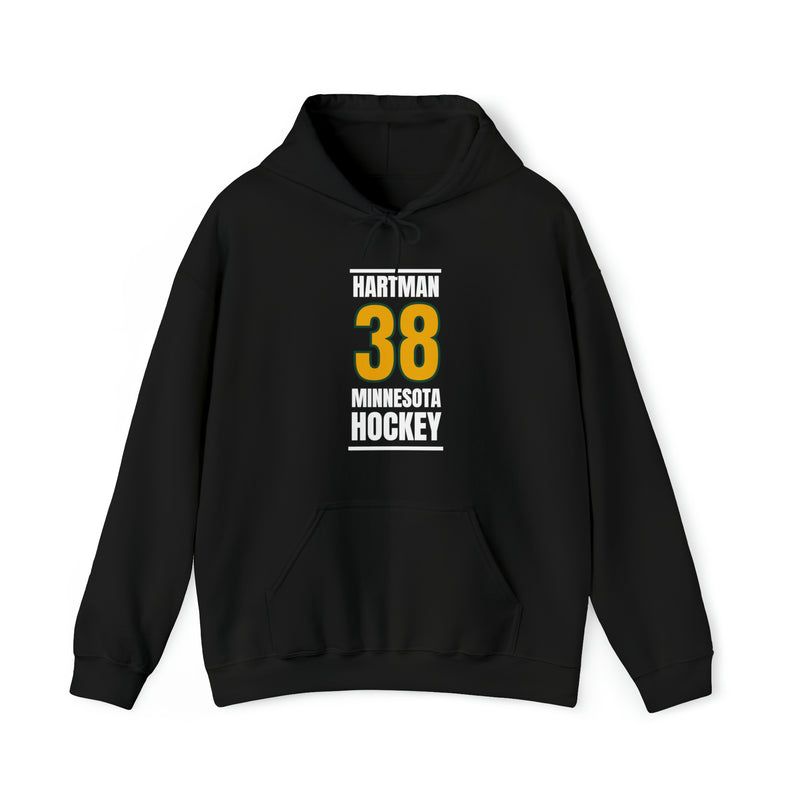 Hartman 38 Minnesota Hockey Gold Vertical Design Unisex Hooded Sweatshirt