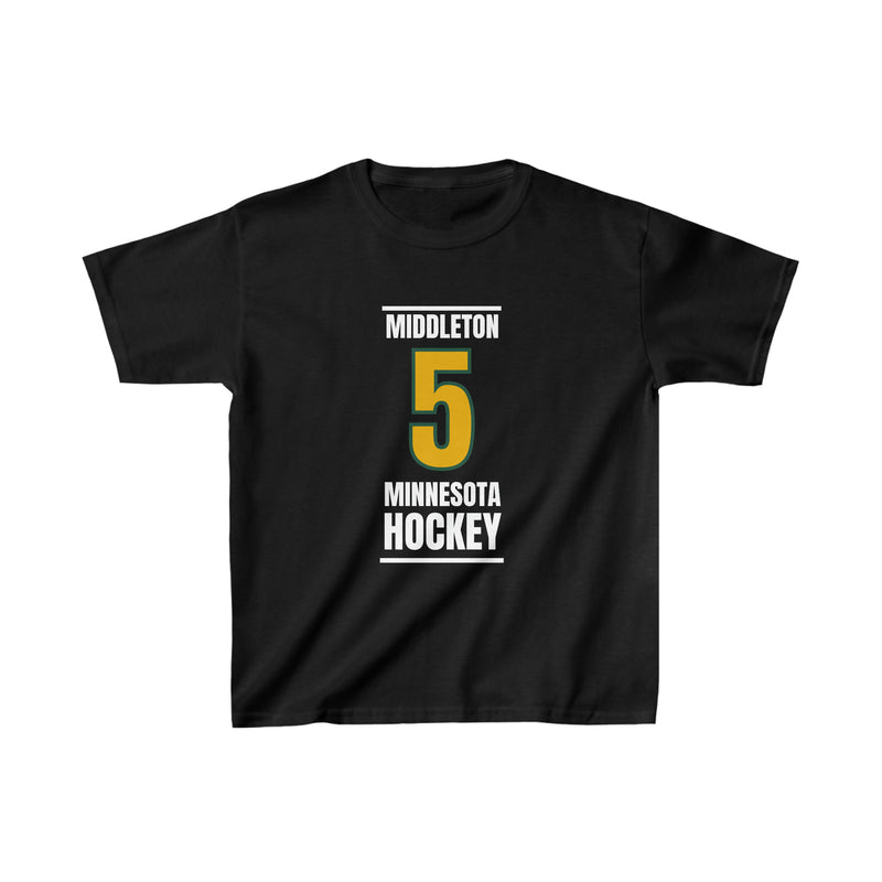 Middleton 5 Minnesota Hockey Gold Vertical Design Kids Tee