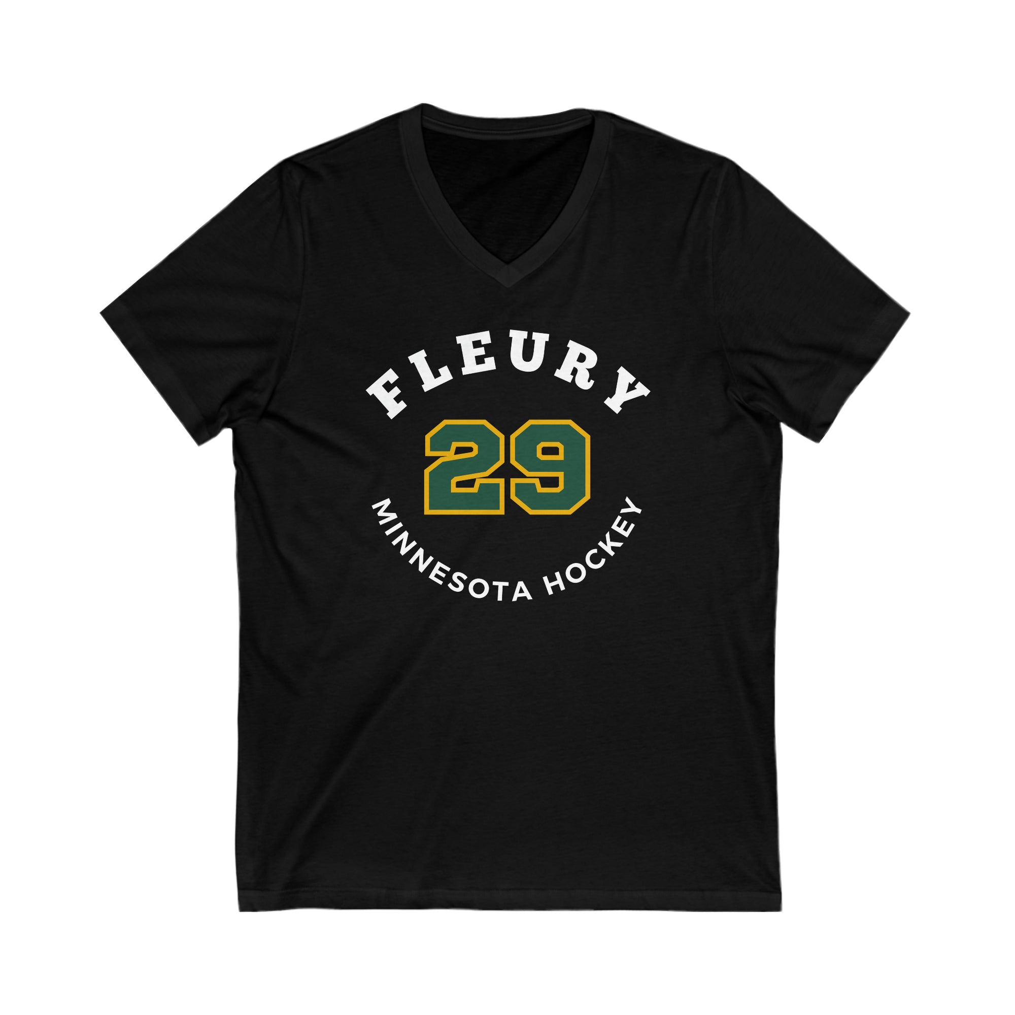 Fleury 29 Minnesota Hockey Number Arch Design Unisex V-Neck Tee