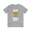 Boldy 12 Minnesota Hockey Gold Vertical Design Unisex T-Shirt