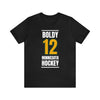 Boldy 12 Minnesota Hockey Gold Vertical Design Unisex T-Shirt