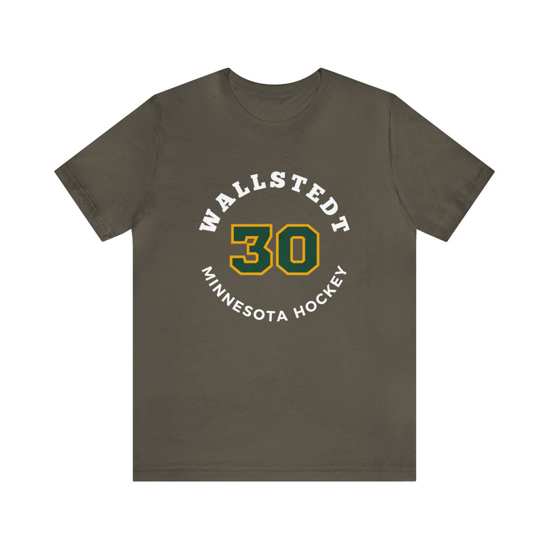 Wallstedt 30 Minnesota Hockey Number Arch Design Unisex T-Shirt