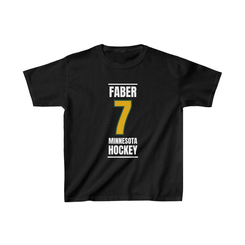 Faber 7 Minnesota Hockey Gold Vertical Design Kids Tee
