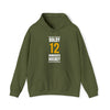 Boldy 12 Minnesota Hockey Gold Vertical Design Unisex Hooded Sweatshirt