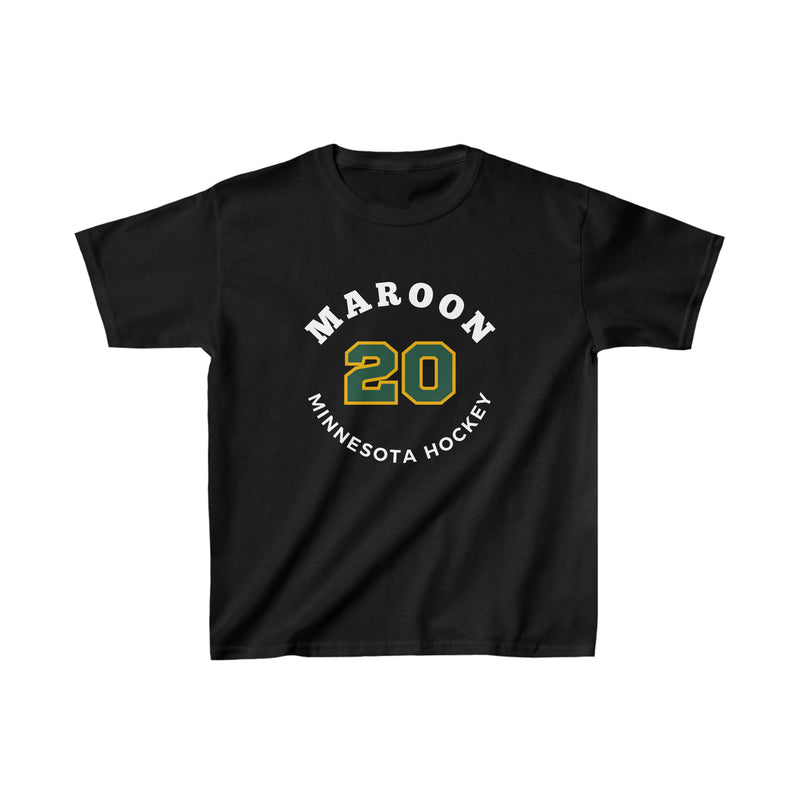 Maroon 20 Minnesota Hockey Number Arch Design Kids Tee