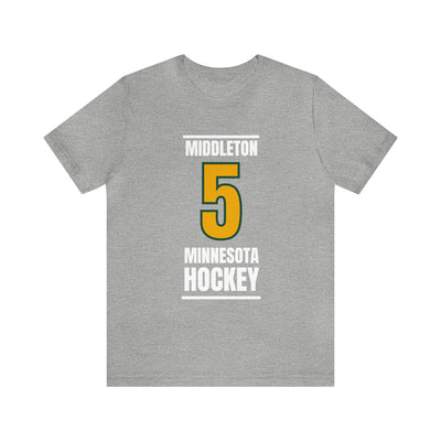 Middleton 5 Minnesota Hockey Gold Vertical Design Unisex T-Shirt