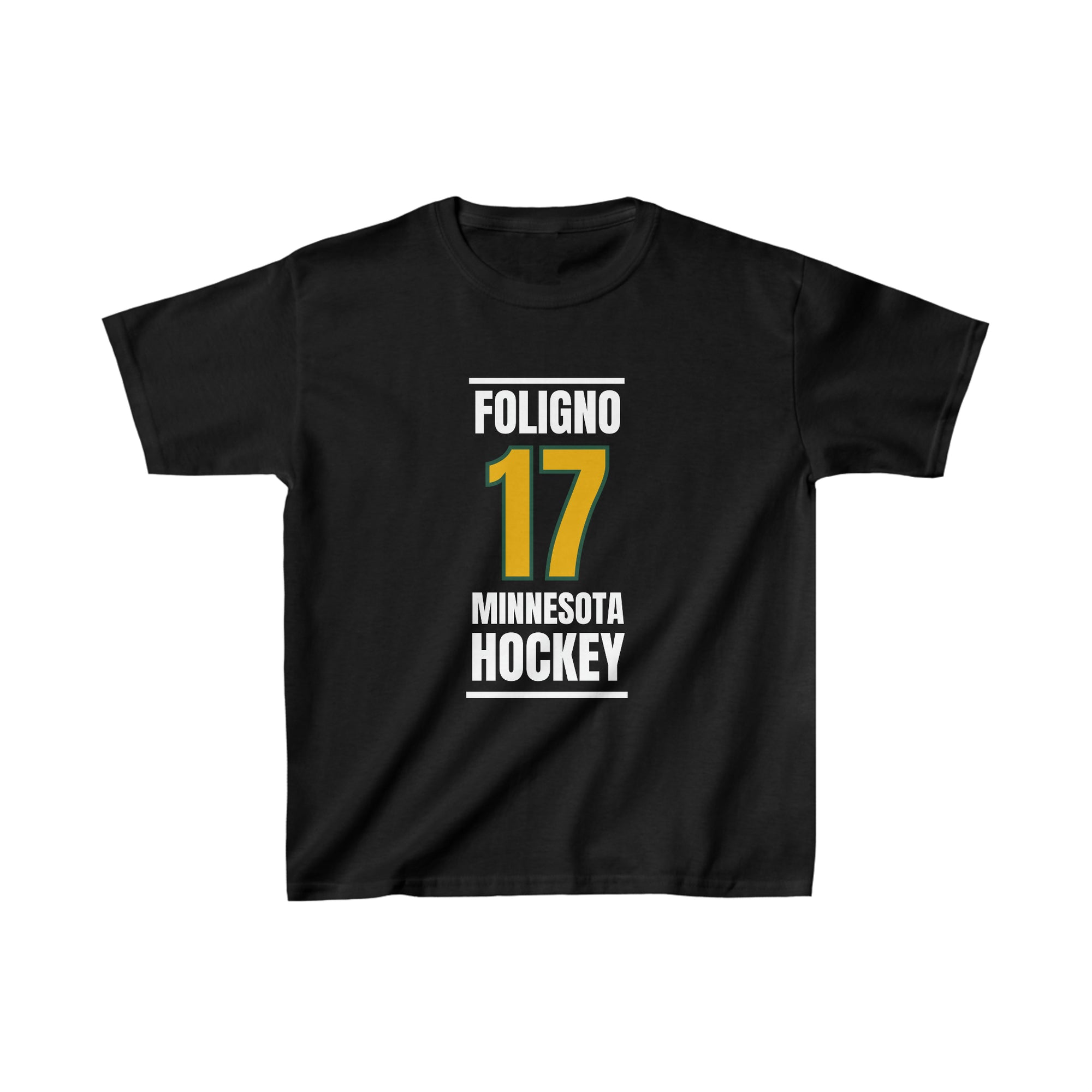 Foligno 17 Minnesota Hockey Gold Vertical Design Kids Tee