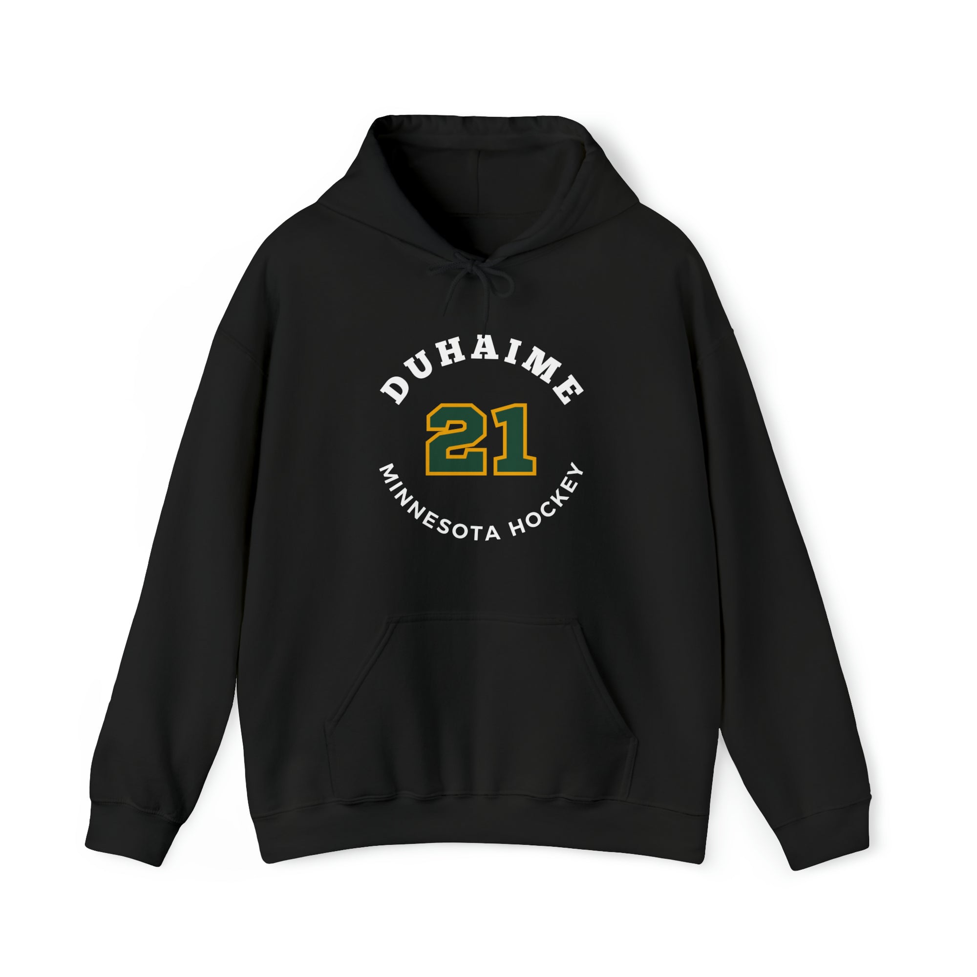 Duhaime 21 Minnesota Hockey Number Arch Design Unisex Hooded Sweatshirt