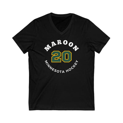 Maroon 20 Minnesota Hockey Number Arch Design Unisex V-Neck Tee