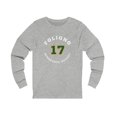 Foligno 17 Minnesota Hockey Number Arch Design Unisex Jersey Long Sleeve Shirt