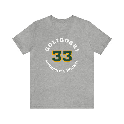 Goligoski 33 Minnesota Hockey Number Arch Design Unisex T-Shirt