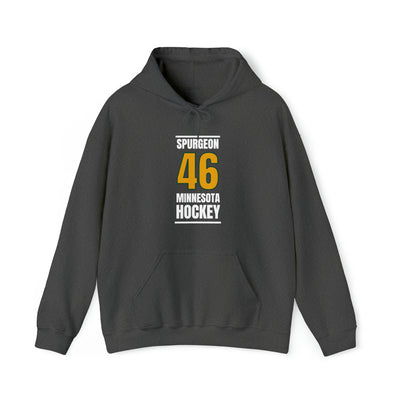 Spurgeon 46 Minnesota Hockey Gold Vertical Design Unisex Hooded Sweatshirt