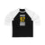 Kaprizov 97 Minnesota Hockey Gold Vertical Design Unisex Tri-Blend 3/4 Sleeve Raglan Baseball Shirt