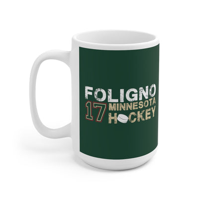 Foligno 17 Minnesota Hockey Ceramic Coffee Mug In Forest Green, 15oz