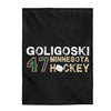 Goligoski 47 Minnesota Hockey Velveteen Plush Blanket