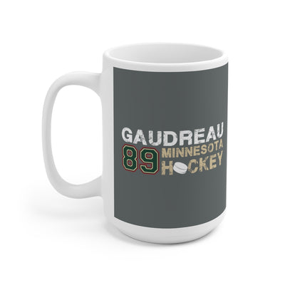 Gaudreau 89 Minnesota Hockey Ceramic Coffee Mug In Gray, 15oz