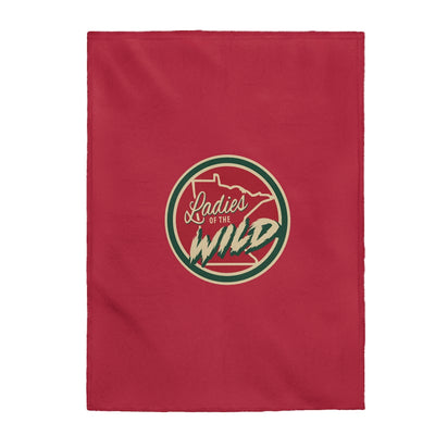 Ladies Of The Wild Velveteen Plush Blanket In Iron Range Red