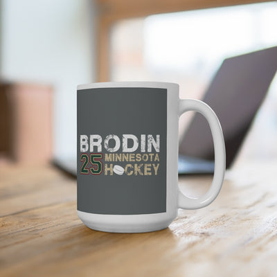 Brodin 25 Minnesota Hockey Ceramic Coffee Mug In Gray, 15oz