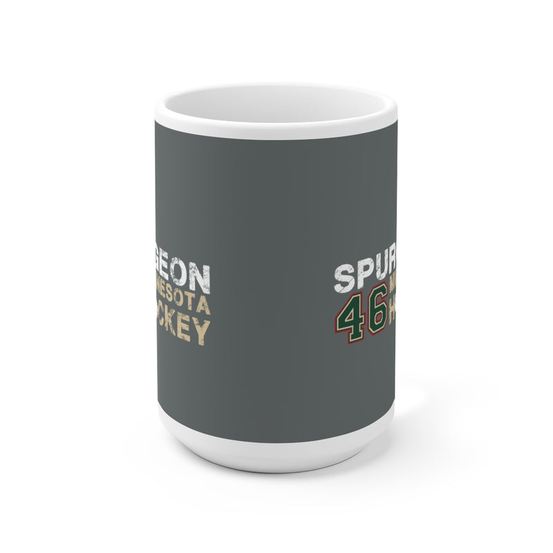 Spurgeon 46 Minnesota Hockey Ceramic Coffee Mug In Gray, 15oz