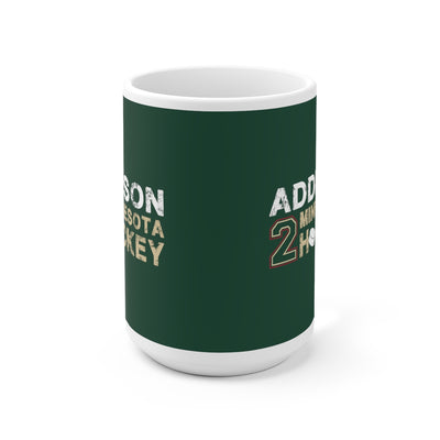 Addison 2 Minnesota Hockey Ceramic Coffee Mug In Forest Green, 15oz