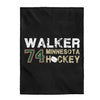 Walker 74 Minnesota Hockey Velveteen Plush Blanket