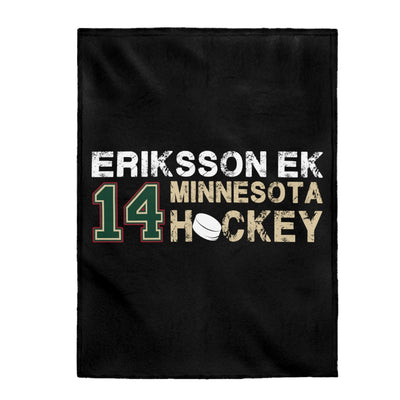 Eriksson Ek 14 Minnesota Hockey Velveteen Plush Blanket