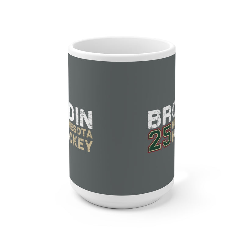 Brodin 25 Minnesota Hockey Ceramic Coffee Mug In Gray, 15oz