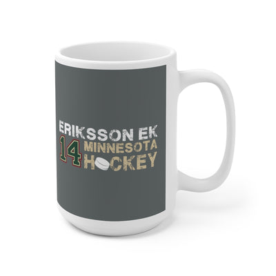 Eriksson Ek 14 Minnesota Hockey Ceramic Coffee Mug In Gray, 15oz