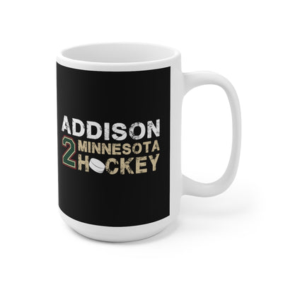 Addison 2 Minnesota Hockey Ceramic Coffee Mug In Black, 15oz
