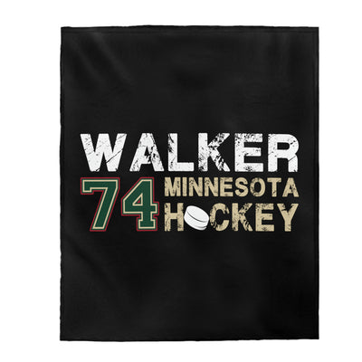 Walker 74 Minnesota Hockey Velveteen Plush Blanket