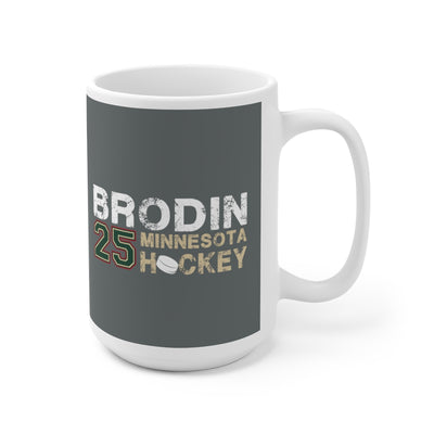 Brodin 25 Minnesota Hockey Ceramic Coffee Mug In Gray, 15oz