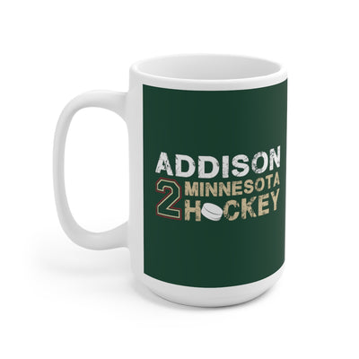 Addison 2 Minnesota Hockey Ceramic Coffee Mug In Forest Green, 15oz