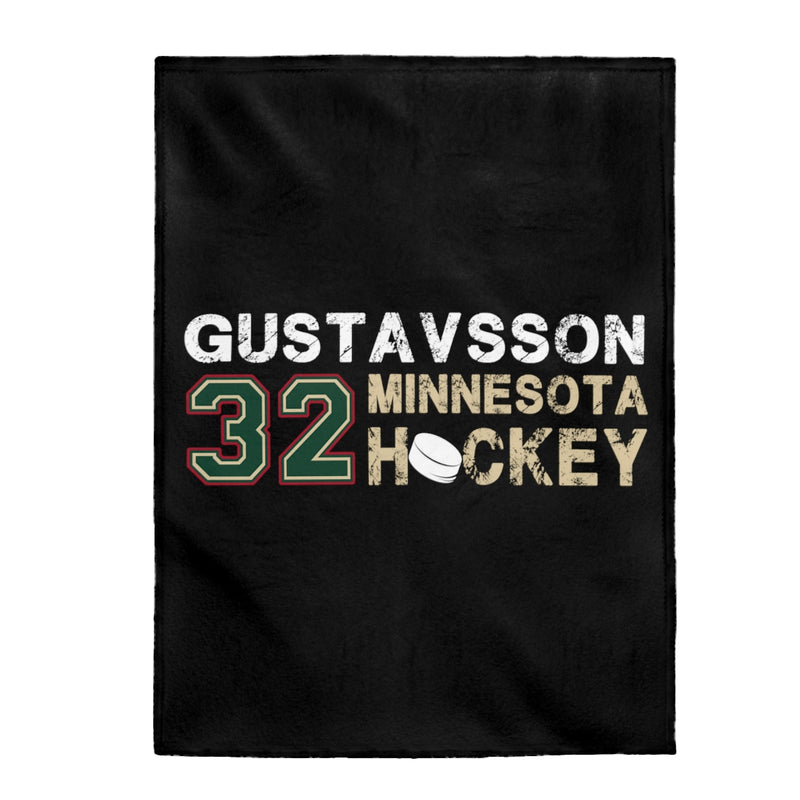 Gustavsson 32 Minnesota Hockey Velveteen Plush Blanket