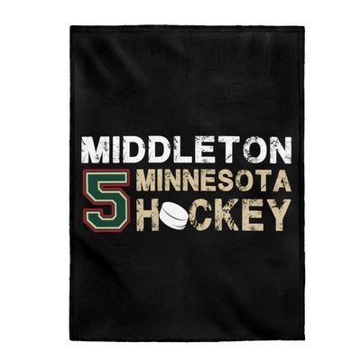 Middleton 5 Minnesota Hockey Velveteen Plush Blanket
