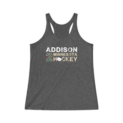 Addison 2 Minnesota Hockey Women's Tri-Blend Racerback Tank Top