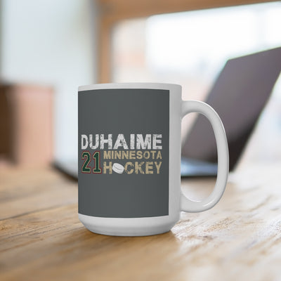 Duhaime 21 Minnesota Hockey Ceramic Coffee Mug In Gray, 15oz