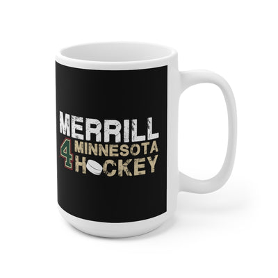 Merrill 4 Minnesota Hockey Ceramic Coffee Mug In Black, 15oz