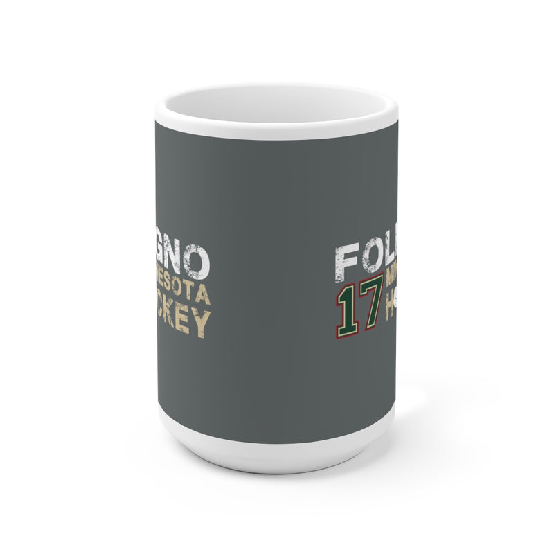 Foligno 17 Minnesota Hockey Ceramic Coffee Mug In Gray, 15oz