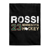 Rossi 23 Minnesota Hockey Velveteen Plush Blanket